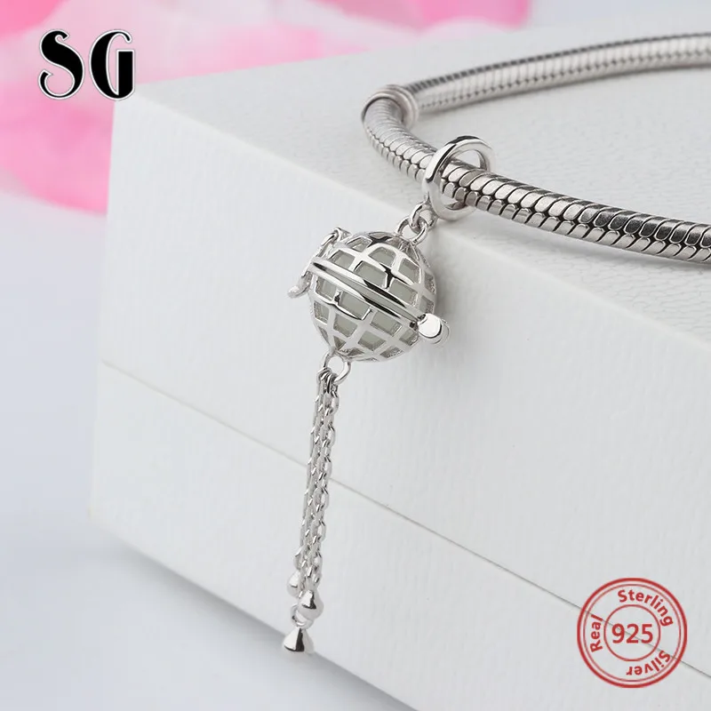 SG Серебро 925 оригинальные шармы земля светящиеся Бусины Подходят Аутентичные pandora браслет diy модные ювелирные изделия изготовление женщин Подарки