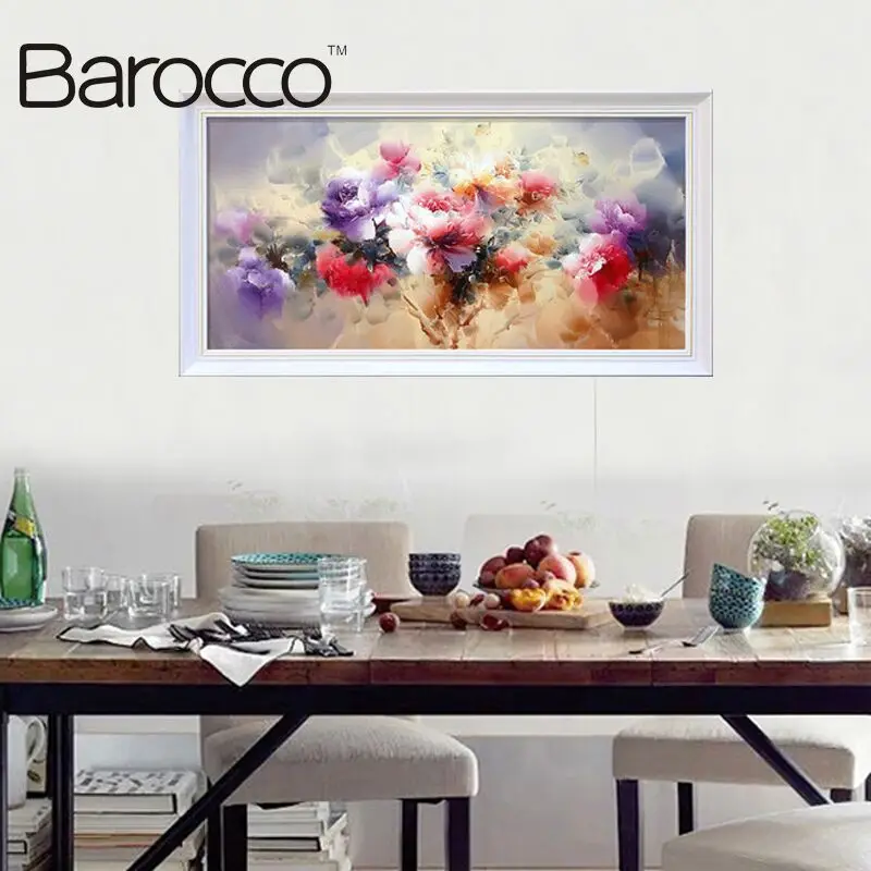 Ручная работа современная абстрактная масляная живопись китайские пионы