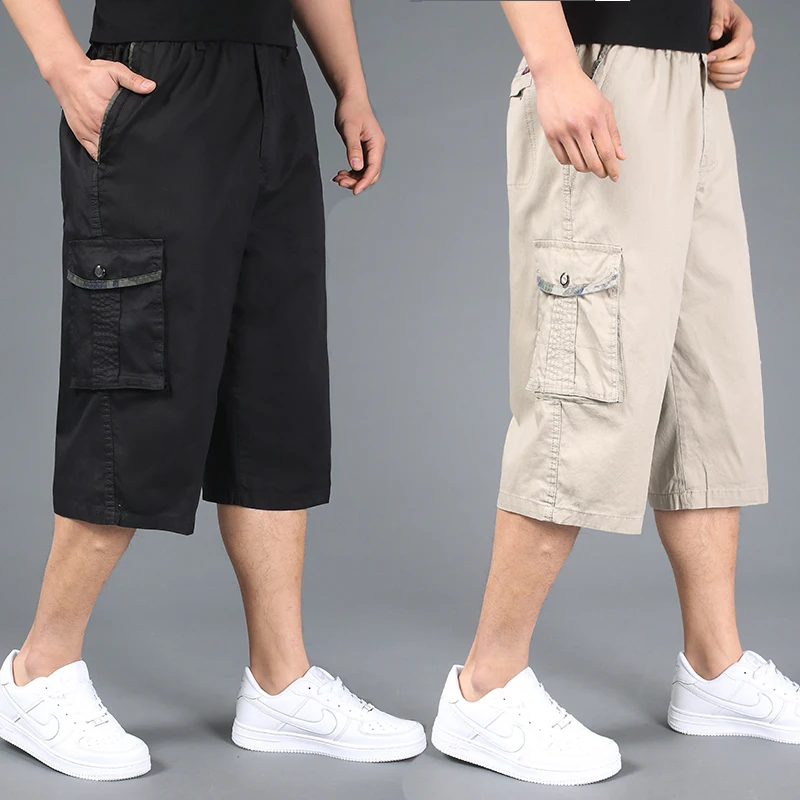 

Free shipping summer plus size men shorts xxl 4xl 5xl 6xl cotton casual shorts khaki elastic waist short trousers hiphop large