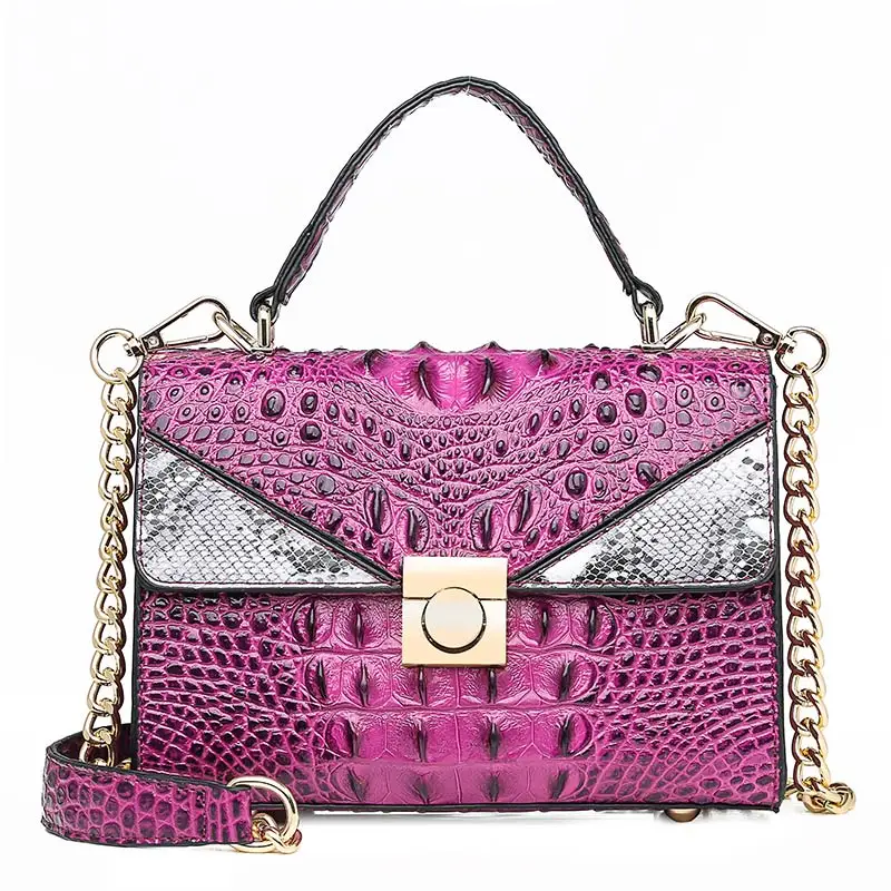 Purple Bolsa Mujer сумки для женщин роскошные сумки черные женские сумки дизайнерские сумки из искусственной кожи крокодила сумка через плечо - Цвет: Purple