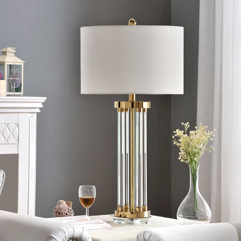 European Gold Crystal Creative Table Lamp For Villa Living Room Bedside Hotel Lobby H62cm N1397 | Лампы и освещение
