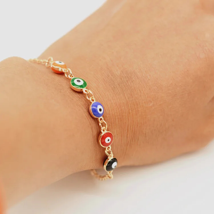 Бесплатная доставка Европейская мода золотые ручные украшения Fatima Evil Eyes