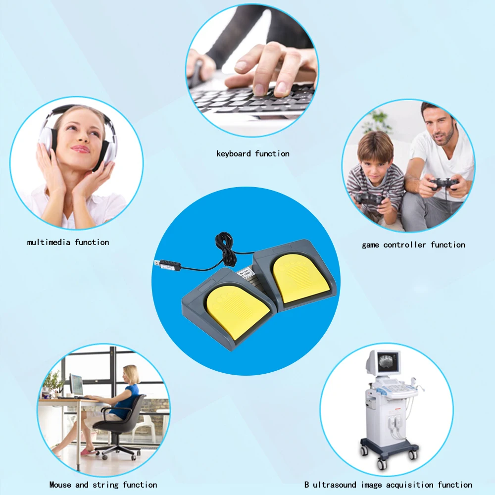 PCsensor USB 2 ножной переключатель управления клавиатура мультимедиа геймпад мышка