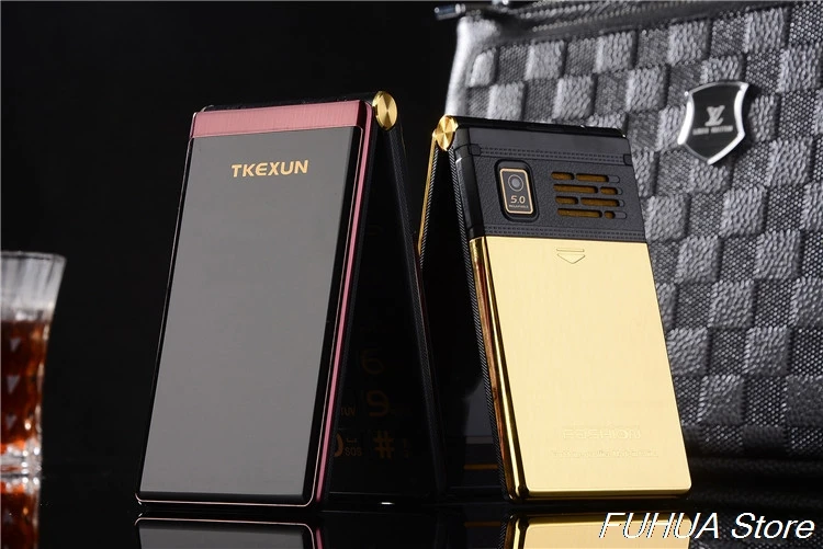 TKEXUN M2 флип металлический корпус телефон двойной экран большая батарея большая клавиатура 3,0 почерк экран мобильный телефон раскладушка