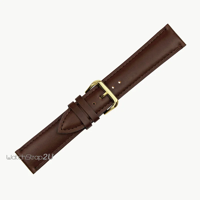 2018 Модный черный/коричневый гладкий матовый кожаный ремешок для наручных часов 18