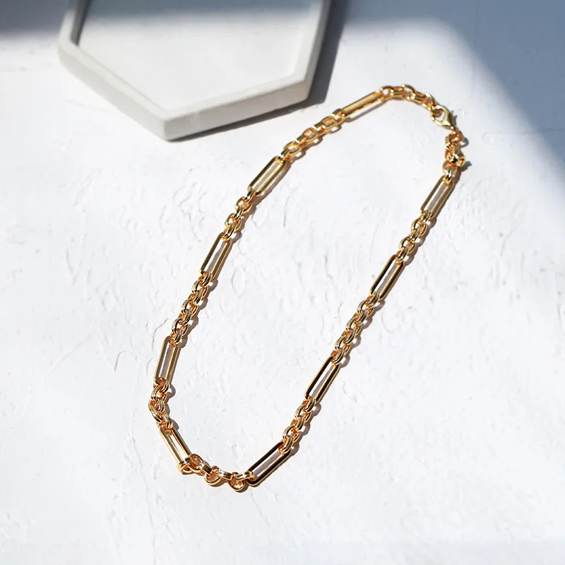 Copper brass chain necklace clavicle contracted rock metal | Украшения и аксессуары