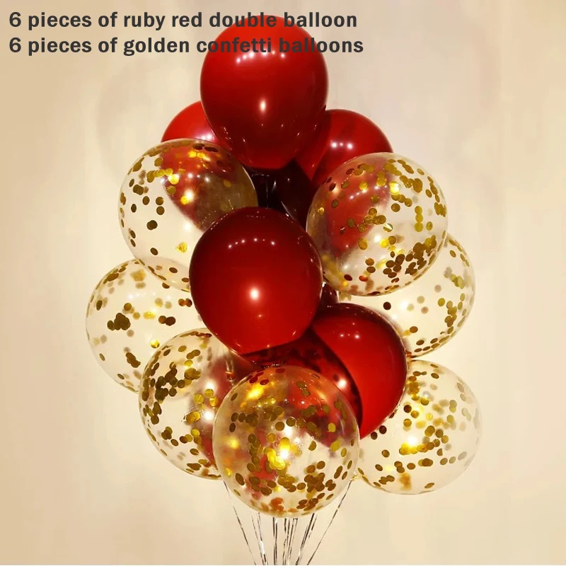 Эльф Магия 12 шт ruby двойной слой латексный воздушный шар &quotКонфетти&quot день