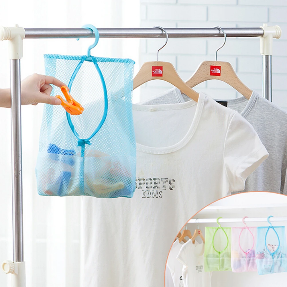 1Pcs Hang Mesh Bag Clothes Storage Laundry Bags Hanging For Bathroom Organizer Closet Rack Hangers New | Дом и сад