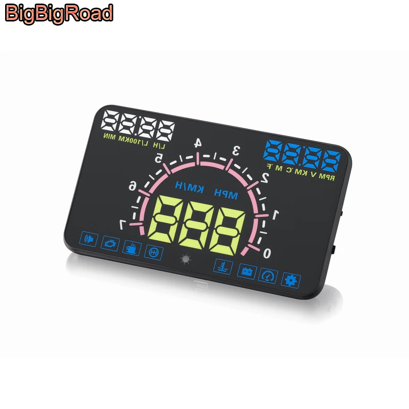 Автомобильный проектор BigBigRoad OBD2 EUOBD для Audi Q2 Q3 Q7 A1 A2 A3 A4 A4L A5 A6 A7 A8 S7 R8 TT HUD дисплей на