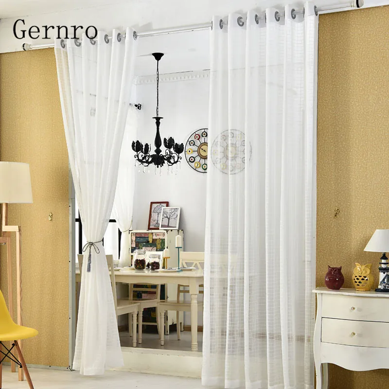Gernro белый Шторы 1 предмет плед для Гостиная Бесплатная доставка Тюль окна Спальня
