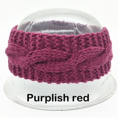 Purplish red Женская шерстяная вязаная повязка-тюрбан Зимняя Теплая эластичная повязка на голову повязки на голову аксессуары для волос для девушек аксессуары - Цвет: Purplish red