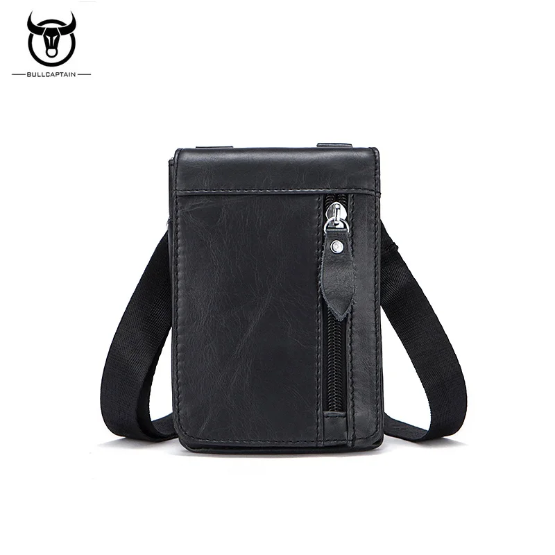 Поясная Сумка BULLCAPTAIN из натуральной кожи многофункциональная Мужская поясная
