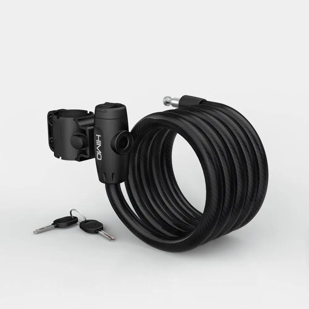 Черный xiaomi mijia HIMO L150 портативный складной кабельный замок для электрического велосипеда с замком от xiaomi youpin xiaomi smart home kit - Цвет: Черный