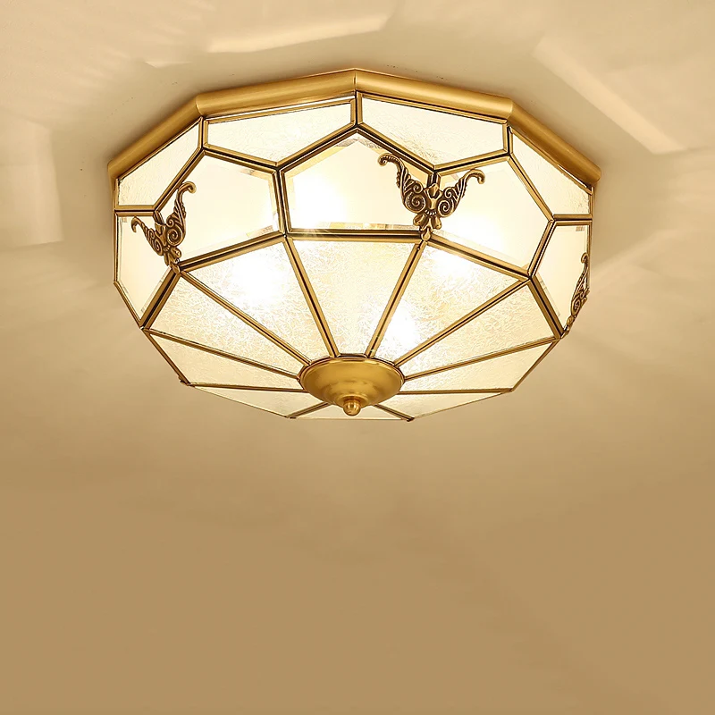 Современные светодиодный Потолочные светильники bjorn медь Стекло абажур plafonnier