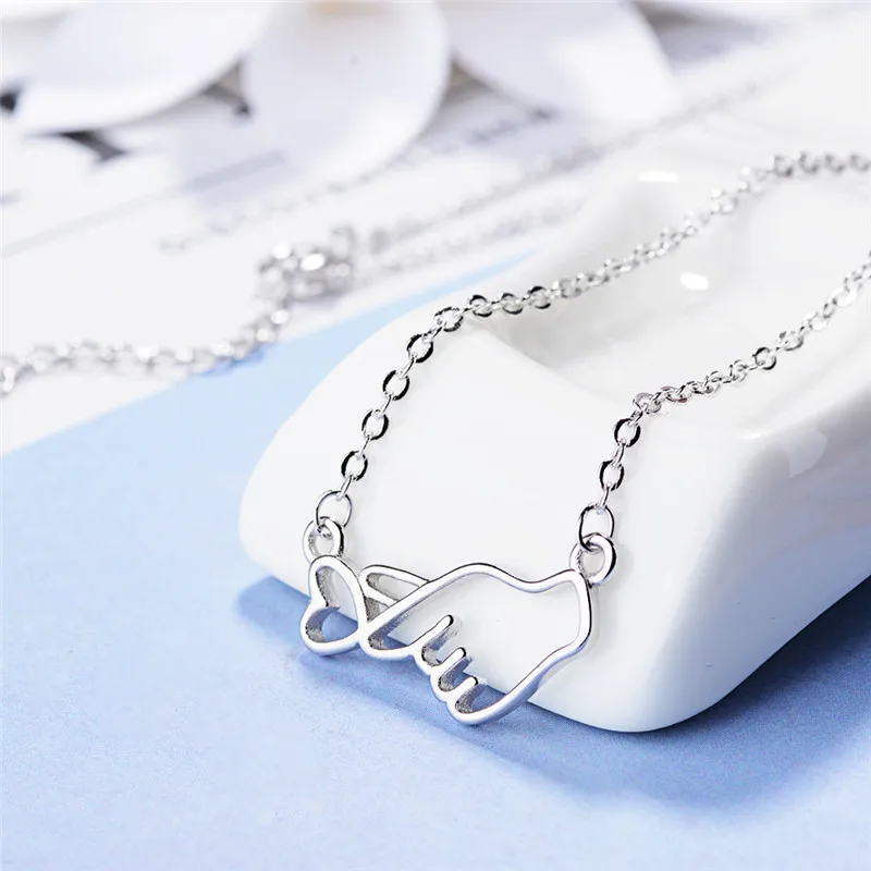 LUKENI Trendy Give You My Heart Pendants Neckelace For Women Jewelry Fashion 925 Sterling Silver Necklace Girl Lovers Christmas | Украшения