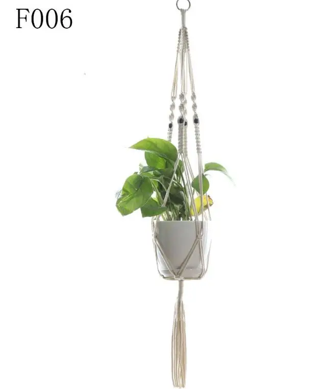 Macrame Plant Hangers Outdoor Indoor Wall Hanging Net Planter Basket Flower Pot Holder Vintage Home Decor Gift 105cm