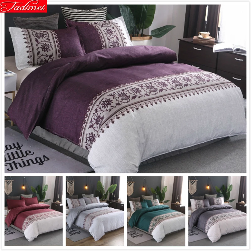 Комплект постельного белья фиолетового цвета из 3 предметов роскошный мягкий