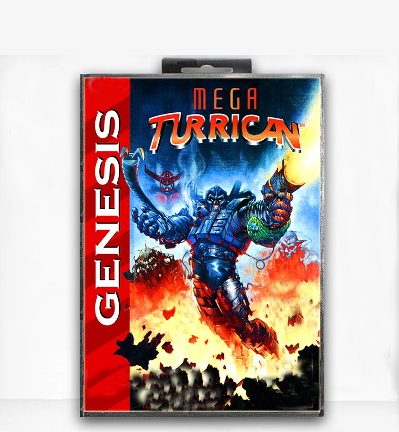 Mega Turrican с коробкой для 16 битной игровой карты Sega MD Drive видеоконсоли Genesis|Картриджи|