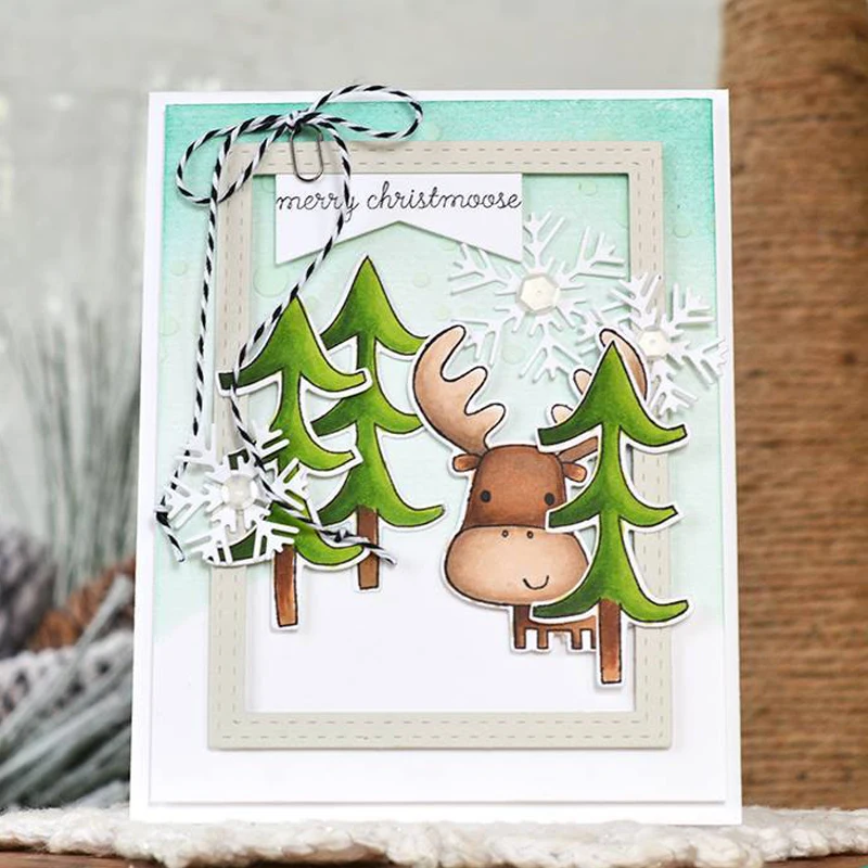 Счастливое Рождество Moose прозрачный силиконовый штамп для DIY скрапбукинга/фото