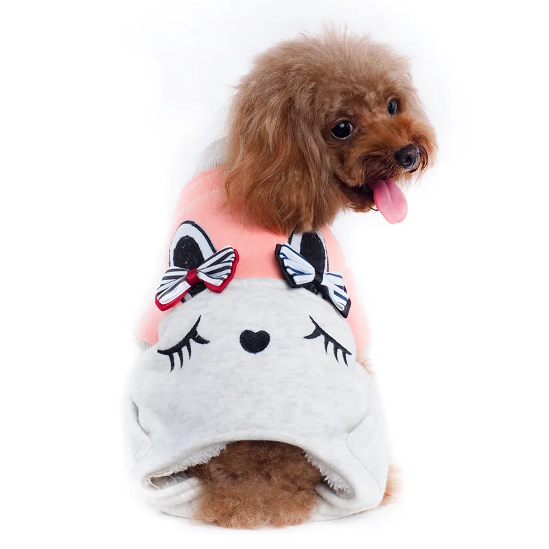 Bigeyedog собачья одежда зимняя Милая с рисунком кролика Одежда для питомцев