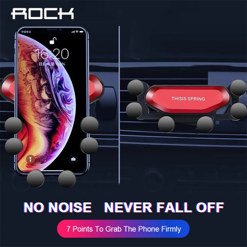 Rock Gravity автомобильный держатель телефона для Iphone 8 Samsung на вентиляционное