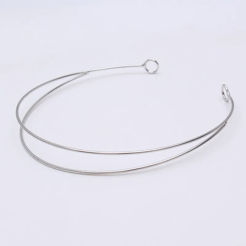 rhodium 10 шт. модная металлическая Золотая Серебряная родиевая лента для волос модные повязки на голову для волос установка основы для изготовления ювелирных изделий - Цвет: rhodium