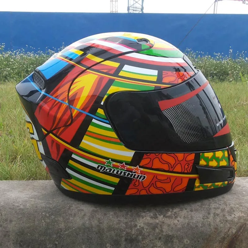 Мотоциклетный шлем Malushun Valentino Rossi Kart racing полный для мужчин motociclistas capacete DOT