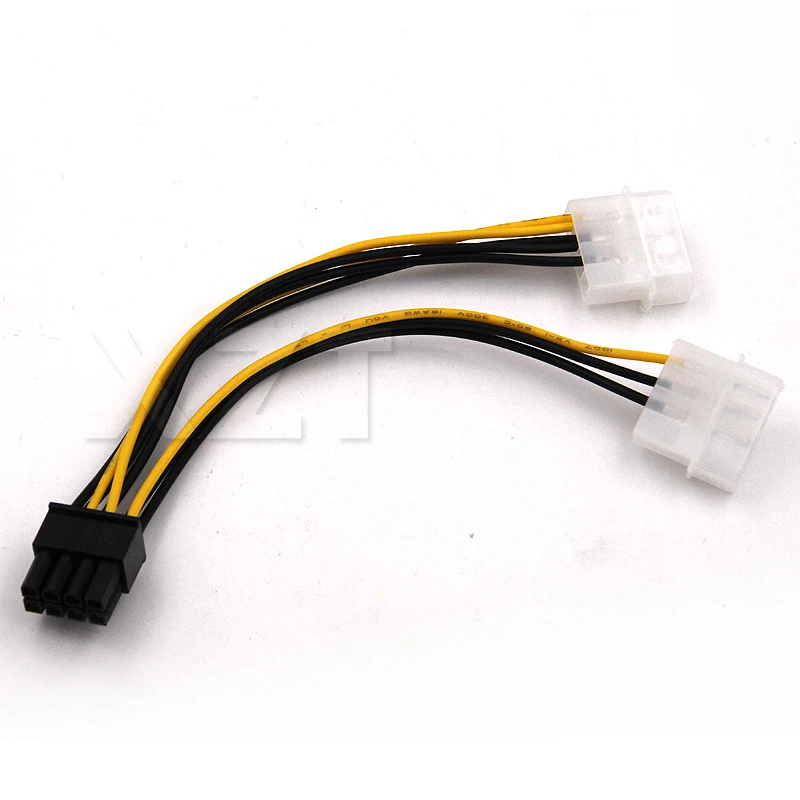 Фото Кабель-переходник для видеокарты PCI Express с 2x Molex 4-контактного на 8-контактный PCI-e, 6 дюймов, 1 шт. - Адаптер Molex на PCIe 8-контактный №4