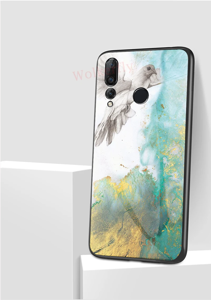 Красочные Мрамор Стекло чехол для huawei Коврики 20 P20 P30 Lite Pro P Smart Y5 Y6 Y7 Y9 Honor 20 10i 8 S 8X 8C 8A Nova 5 5i чехол