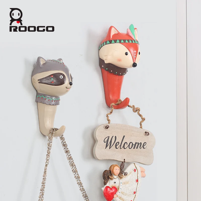 Roogo в этническом стиле с мультяшными животными крючок для домашнего декора