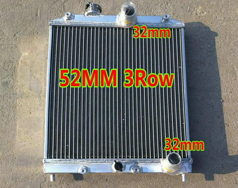 Radiator Only Трехрядный алюминиевый радиатор для 1992-2000 HONDA CIVIC CRX DEL SOL B16A/B18C 1.6L EK4/EK9 EG6/EG9 EM1 MT 32 мм Труба вход/выход+ кожух вентилятора - Цвет: Radiator Only