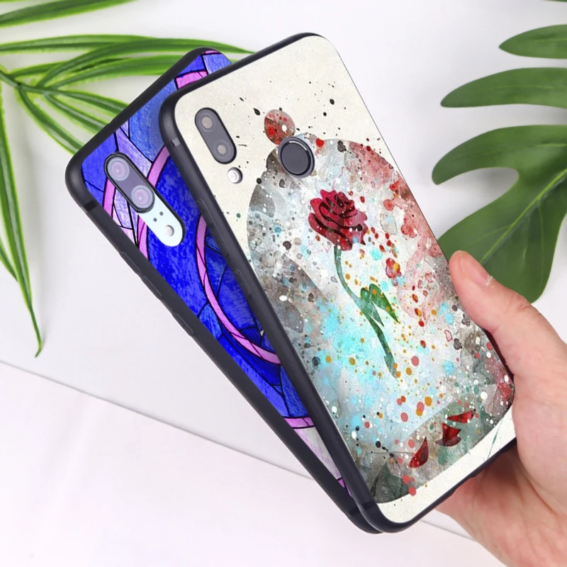 Мягкий чехол для телефона Beauty Beast Rose Huawei P10 plus 20 pro P20 mate Lite экологически чистый