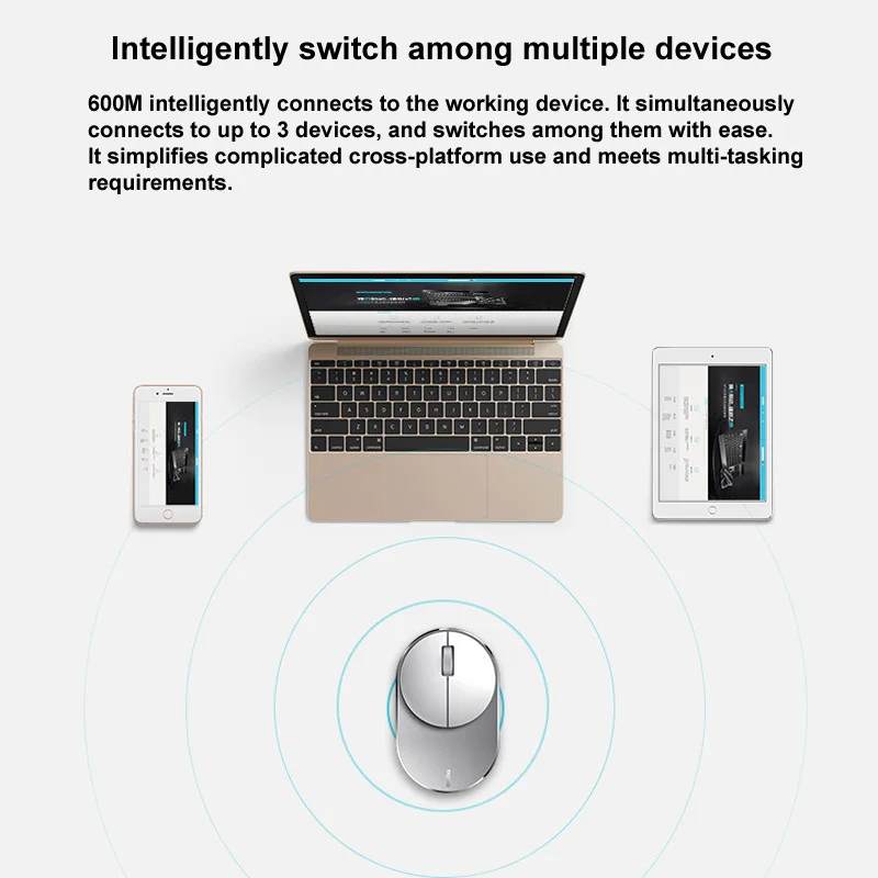 Многорежимная Беспроводная мышь Rapoo M600 для ноутбука/смартфона подключается к 3