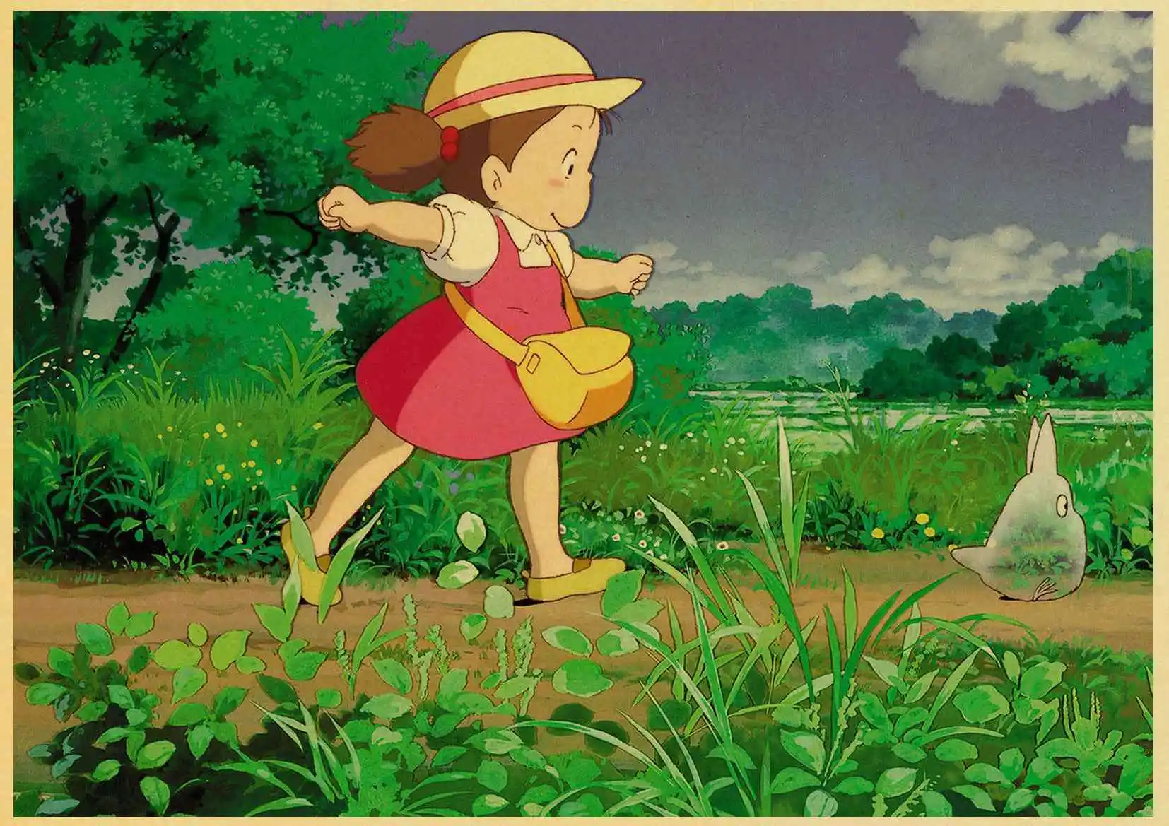 W042 Хаяо Миядзаки мультфильм фильм Tonari no Totoro ретро постер ВИНТАЖНЫЙ ПЛАКАТ настенный Декор для дома Бар Кафе для детской комнаты - Цвет: W042
