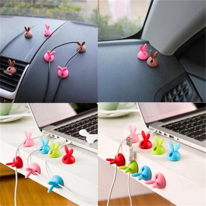 Новый креативный 6 x зажим для кабеля стол аккуратный провод падение свинца USB