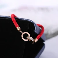 yun ruo new arrival fashion red line zircon bracelet woman chain gift rose gold color fashion stainless steel jewelry never fade
