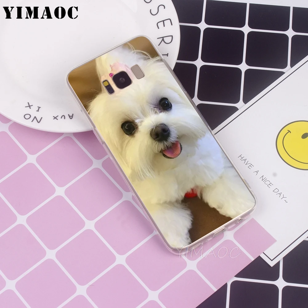 Мягкий чехол YIMAOC Pretty puppies из ТПУ для Galaxy j3 j5 j6 j7 A5 2016 2017 A6 A9 2018 Note 8 9 S7 edge S8 S9 S10 Plus S10e |