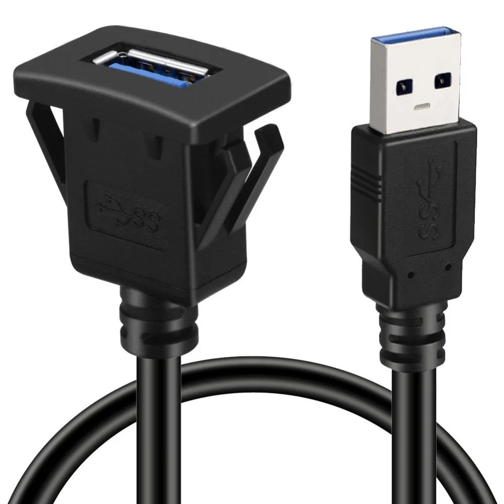 Квадратный Удлинительный кабель с одним портом USB 3 0 для монтажа на панели
