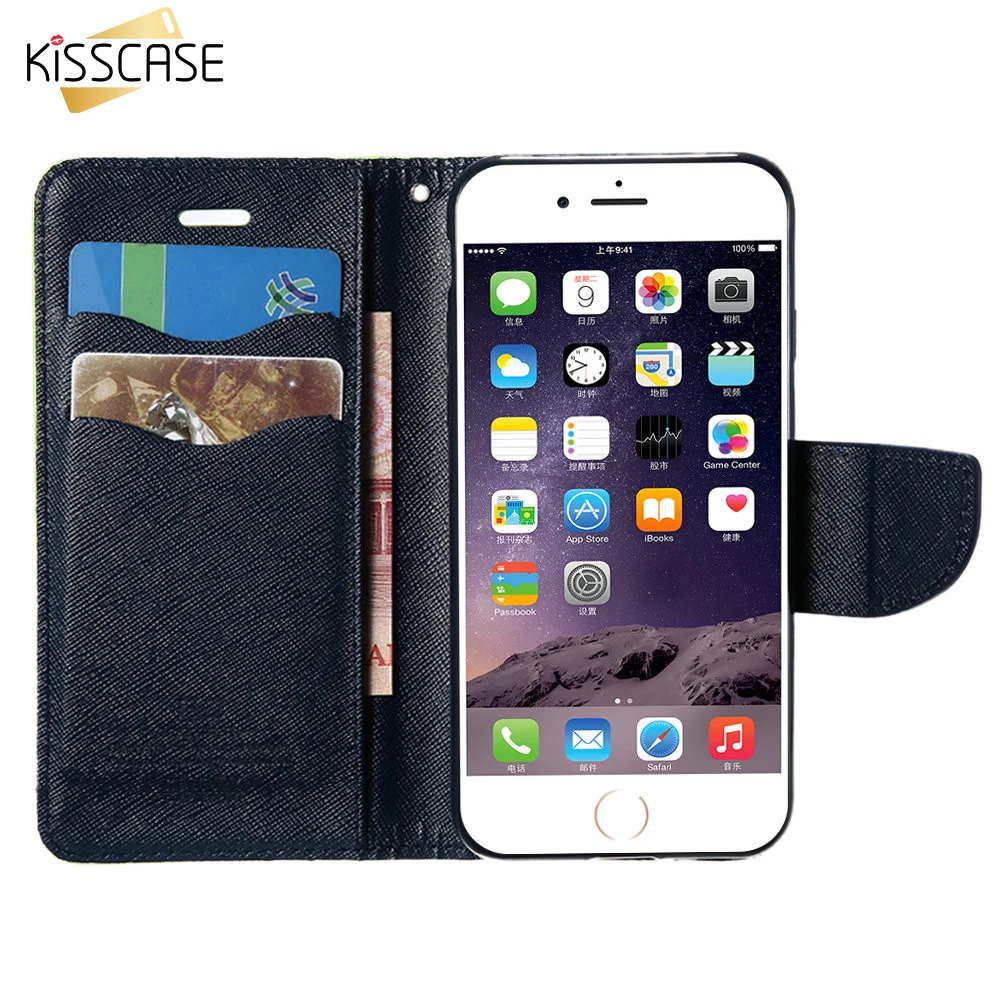 Kisscase Мода кожаный чехол для Apple IPhone 5S SE Flip Стенд Бумажник крышка iPhone отделения
