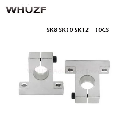 

High quality 10pcs SK8 8mm SK10 10mm SK12 12mm SK16 16mm SK20 20mm Shaft Support Linear Shaft Support Linear Rod CNC Router