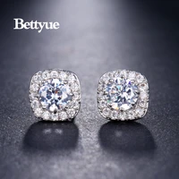 bettyue charming brand 9 5mm 2020 fashion ladies geometry cubic zircon earrings multicolors jewelry stud elegant gift for party