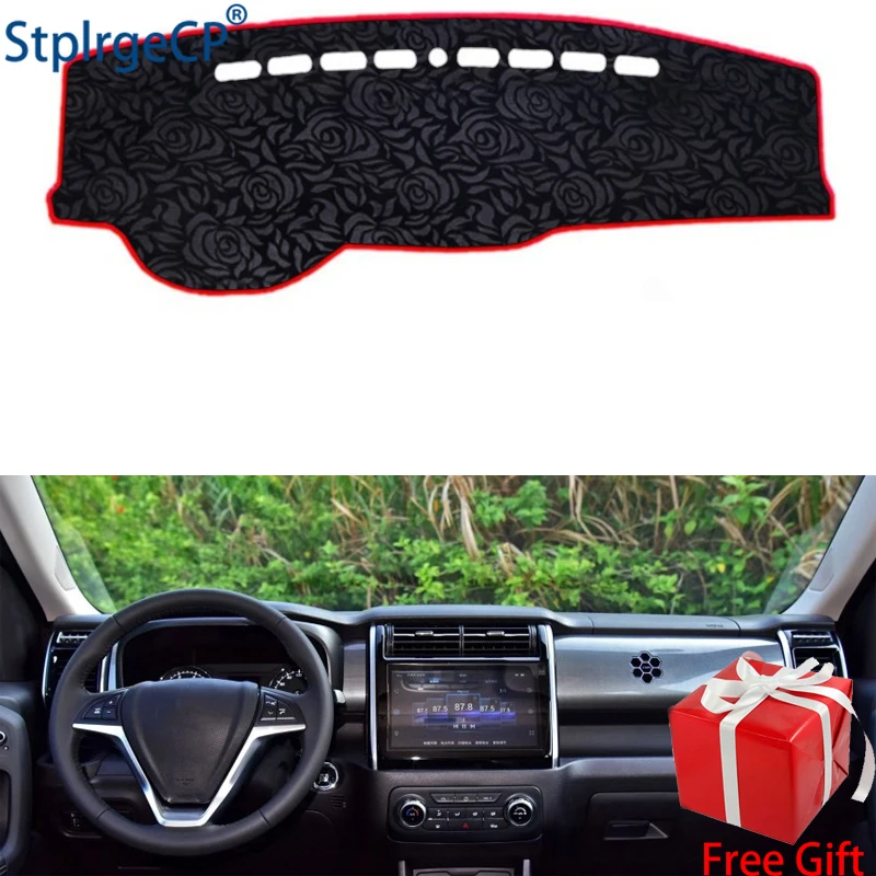 

Latest Rose Pattern Non-slip Car Dashboard Cover Dash Mat Pad DashMat ANti-UV Car Sticker for changan X70A 2018 2019 Car Styling