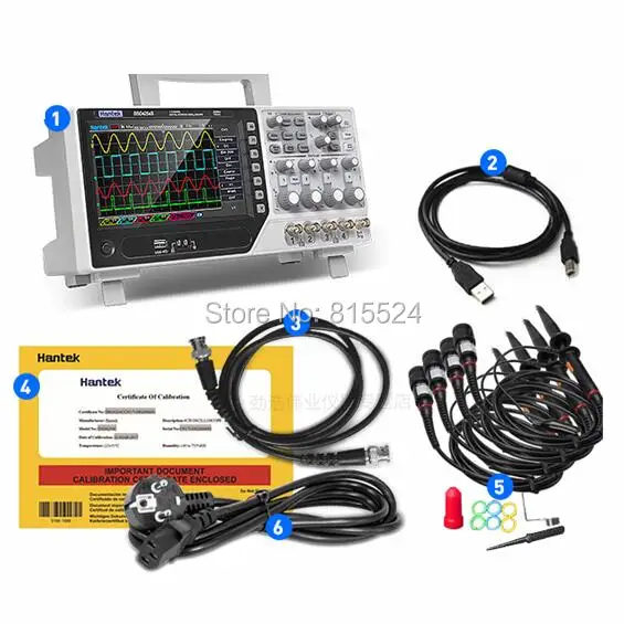 Hantek DSO4204B цифровой осциллограф настольный 200 МГц 4 канала USB PC LCD