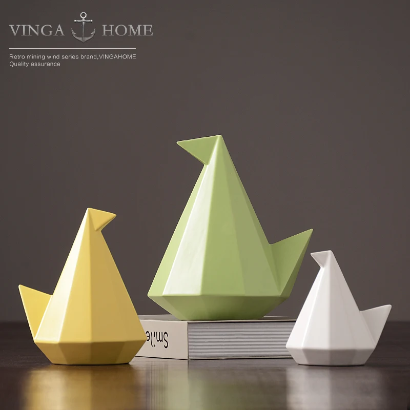 

Nordic modern ceramic bird figurines home decor white creative birds ornament crafts room decoration porcelain animal figurines