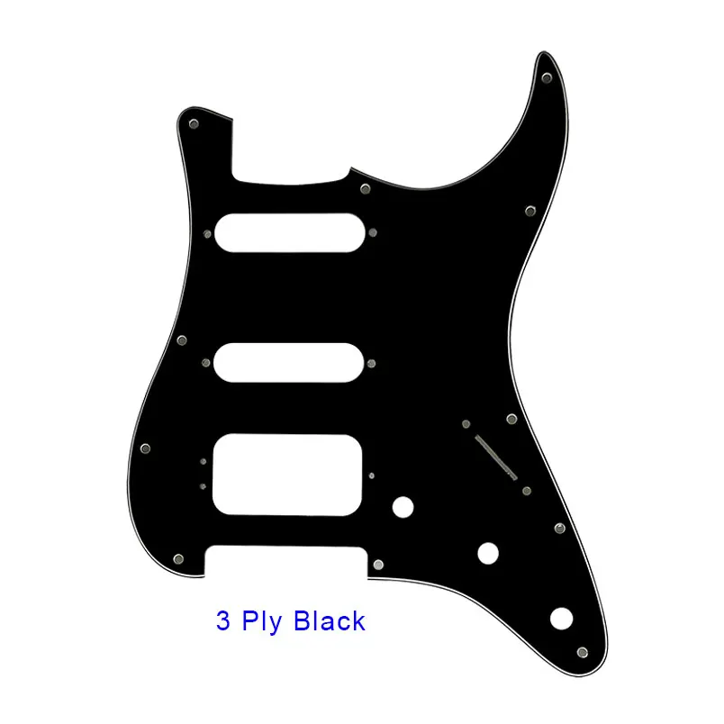 3 ply black Pleroo гитара pickguards костюм для 11 винтовых отверстий США и мексиканский Stratocaster люкс хамбакер гитара из высокопрочной стали царапины пластины - Цвет: 3 ply black