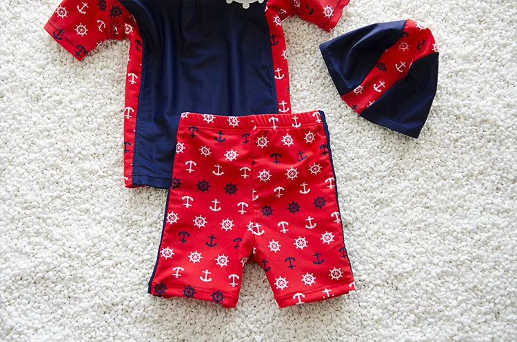 2016 High-quality New Summer Cartoon 3 Piece Baby Boys Swimsuits Sets Children Swimwear Beach Clothes Free Shipping | Спорт и