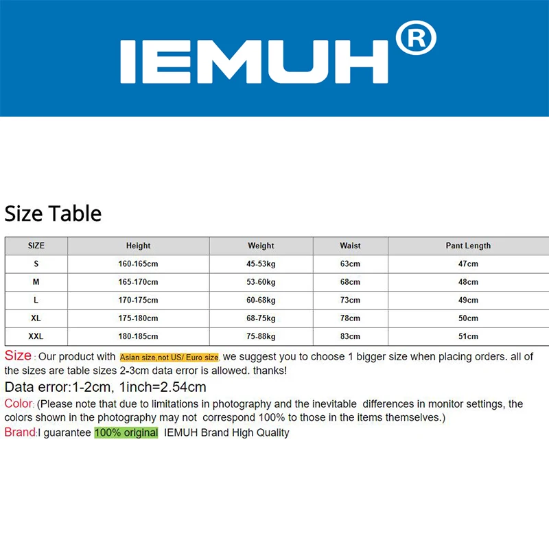 Мужские шорты бегунки IEMUH новинка 2018 брюки для бодибилдинга спортивные фитнеса