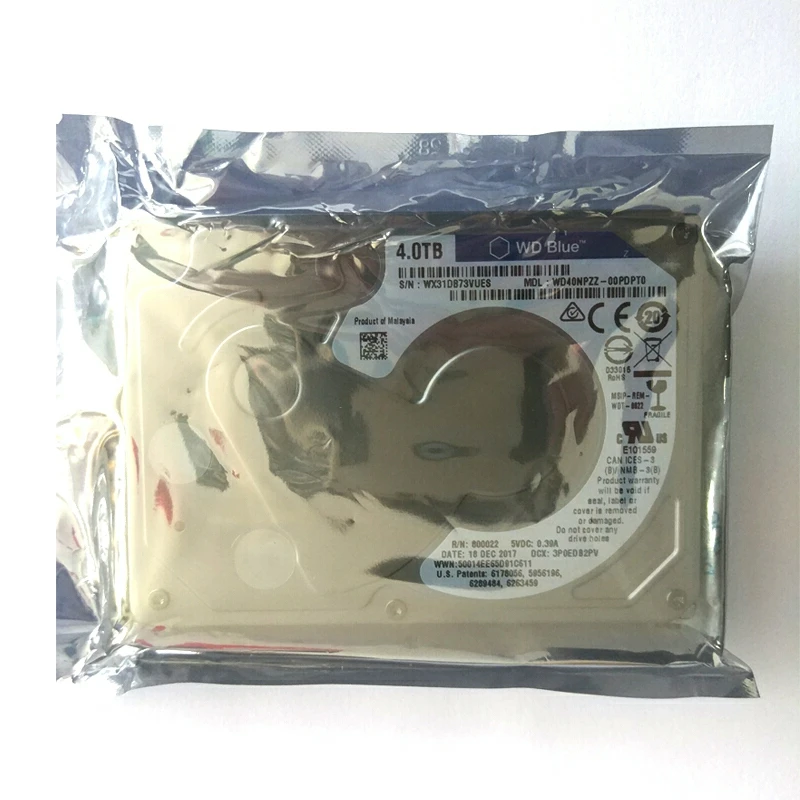 Western Digital Blue 4 ТБ внутренний жесткий диск 15 мм 5400 об/мин WD HDD SATA 6 ГБ/сек. 8 Мб 2 5 дюйма