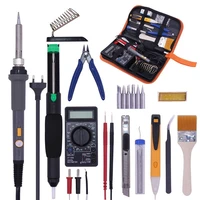 pjlsw temperature electric switch type solder kit 110v 220v 60w soldering iron kit with multimeter desoldeirng pump welding tool