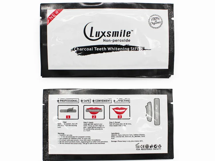 Luxsmile древесный уголь для отбеливаяни зубов полоски Стоматологический материал 3D белые зубные отбеливающие нити Tanden Bleken красивая улыбка Прямая поставка